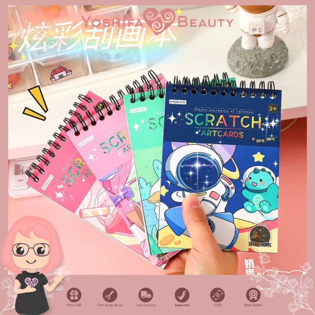 

Scratch Note | Buku Magic Warna | Scratch Book Warna Hitam | Black Cardboard Mini