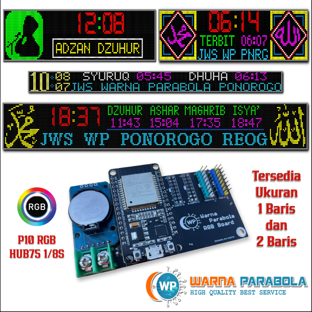 KONTROLLER JADWAL SHOLAT KHALIFAH P10 RGB / CONTROLLER JWS JAM MASJID / MESIN RUNNING TEXT JAM SHOLA