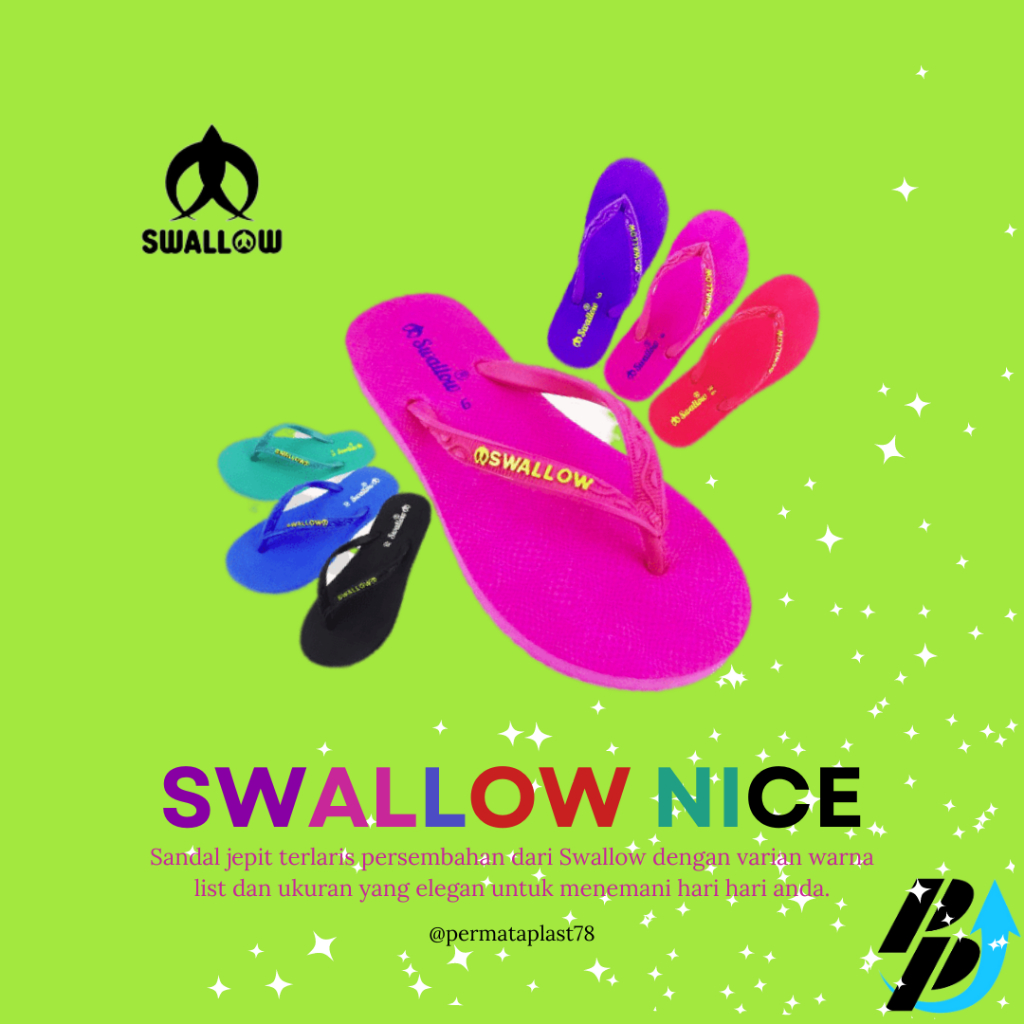Sandal Jepit Swallow Wanita NICE Warna Warni Polos