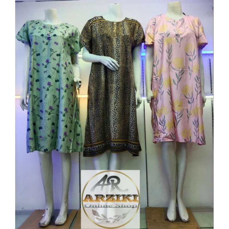 Daster 100 3Pcs/Daster Busui Kancing Depan/Daster Rayon