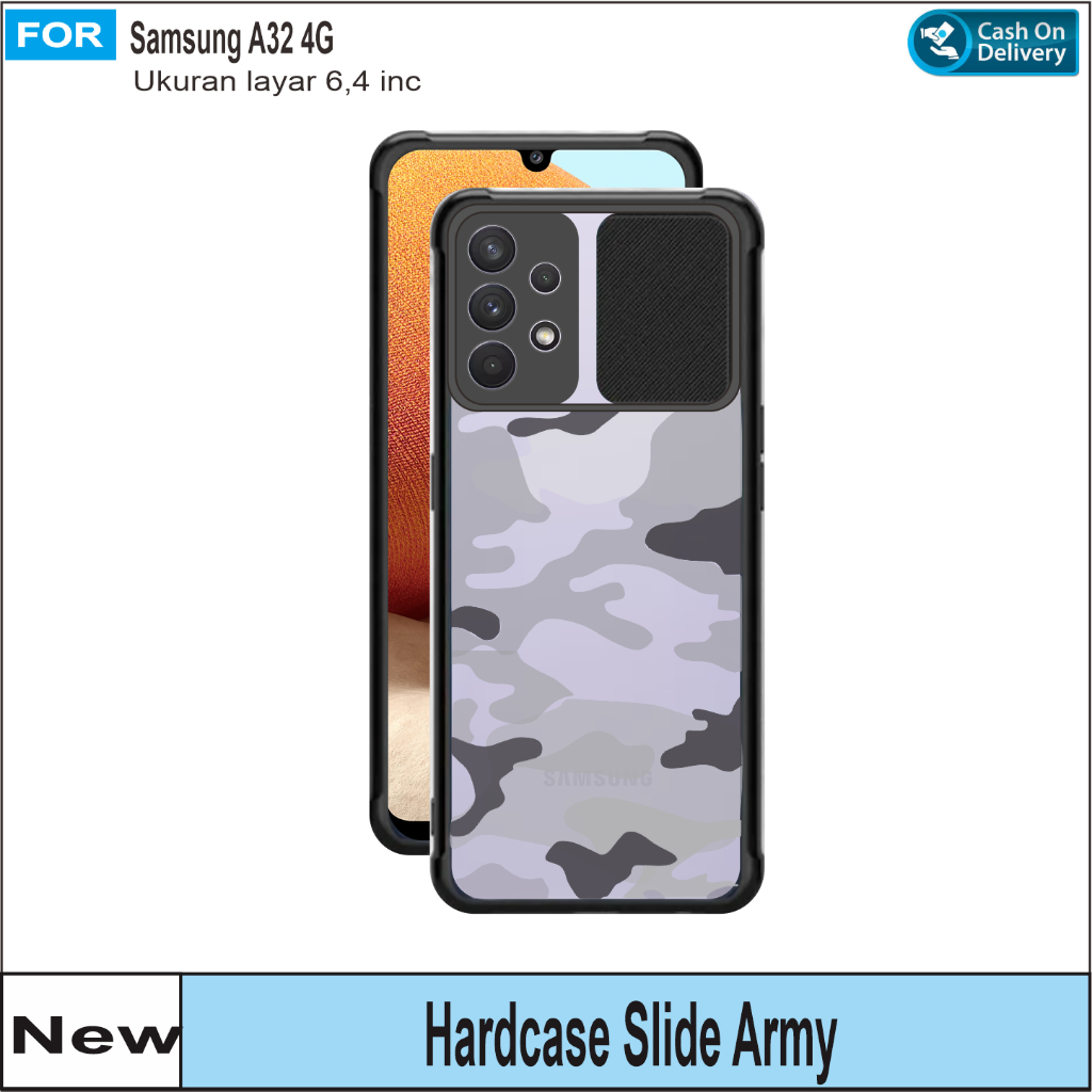 Hard Case Samsung A32 4G A32 5G Casing Camshield ARMY