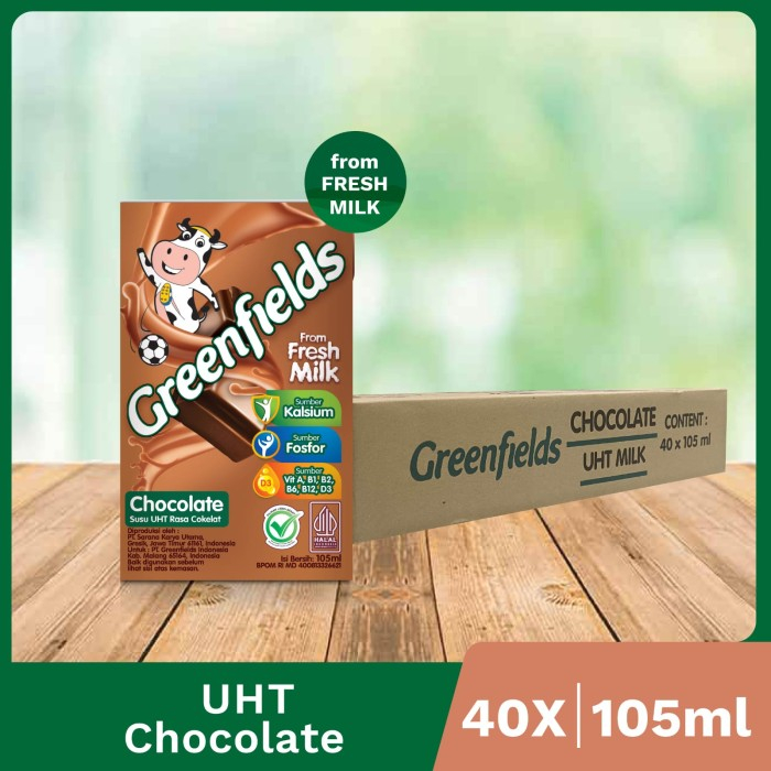 

x1 Karton kids mini 105mL Greenfields susu UHT Chocolate 105 mL [Lebih Hemat]