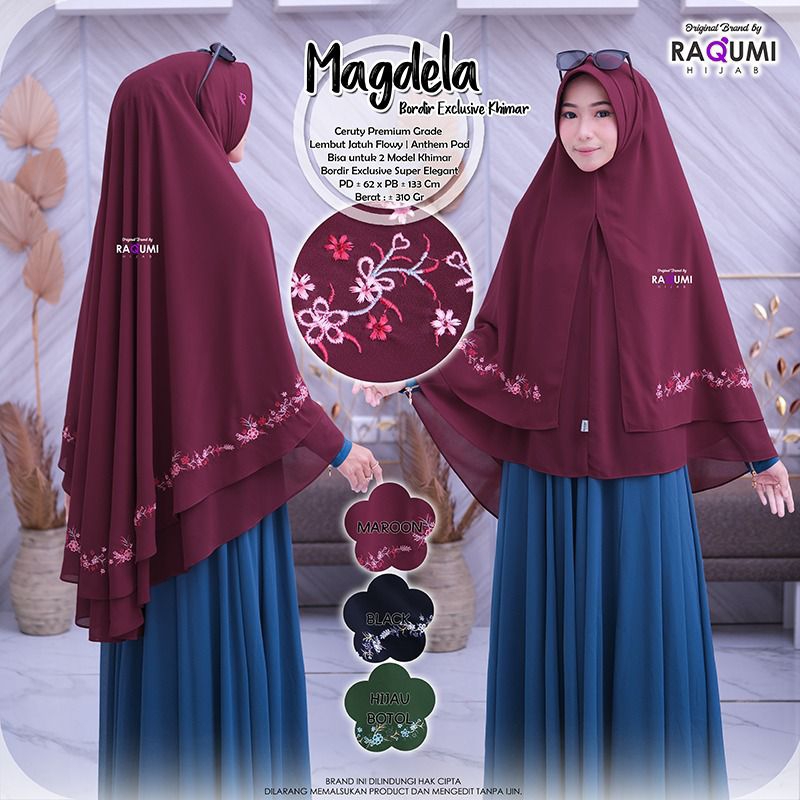 🆕 Magdela Bordir Khimar Jumbo By Raqumi ❤️