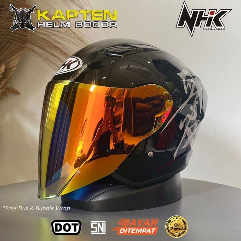 NHK R1 MAX KANJI BLACK PAKET GANTENG VISOR VENOM