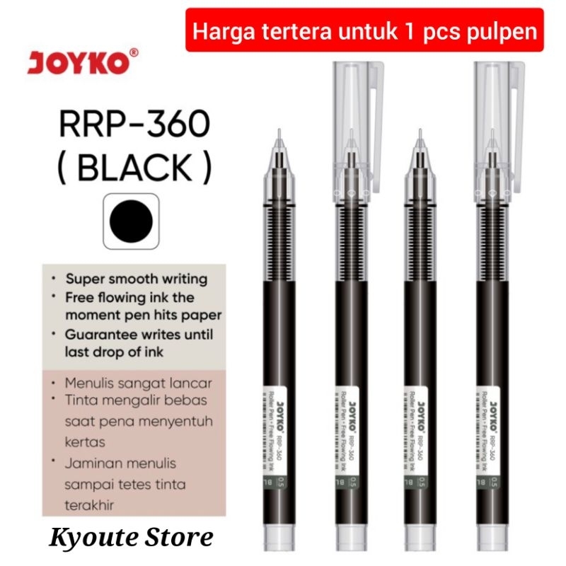 

Roller Pen Gel Joyko Pulpen Rol 0.5 mm Smooth Writing Menulis Black Ink