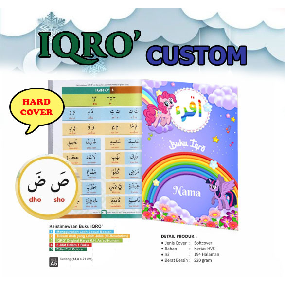 Buku Iqro Custom Nama (HardCover)