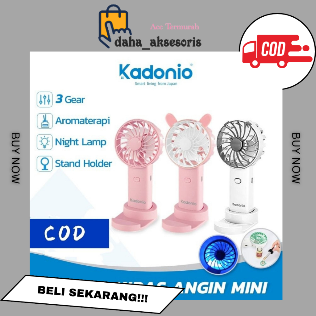 Viral Kipas Angin Mini Portable Karakter Lucu USB Cas Bisa Sandaran Hp