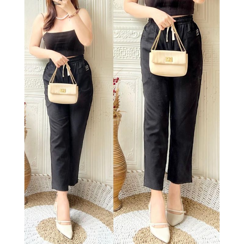 Celana import bahan linen