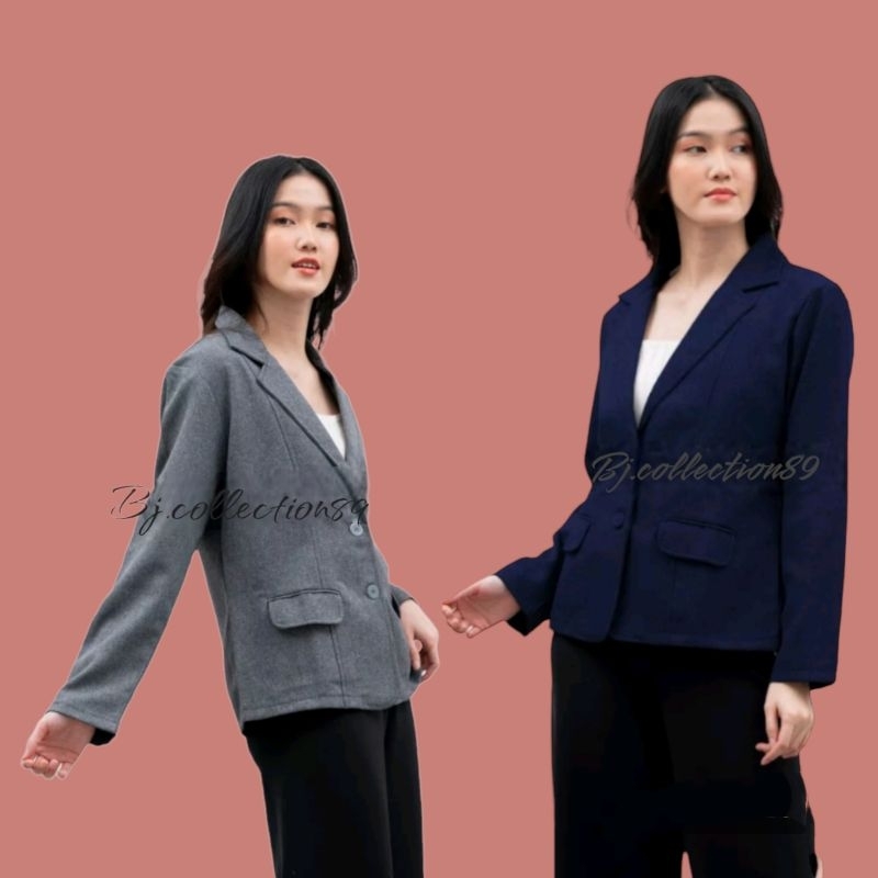 Blazer Wanita Formal Jas Kerja Wanita Bahan Kain Gracela