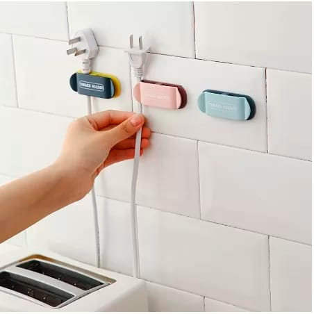 DHIO - Holder Kabel Gantungan Hook Klip Meja Dinding Cantolan Kait Charger USB Gulungan