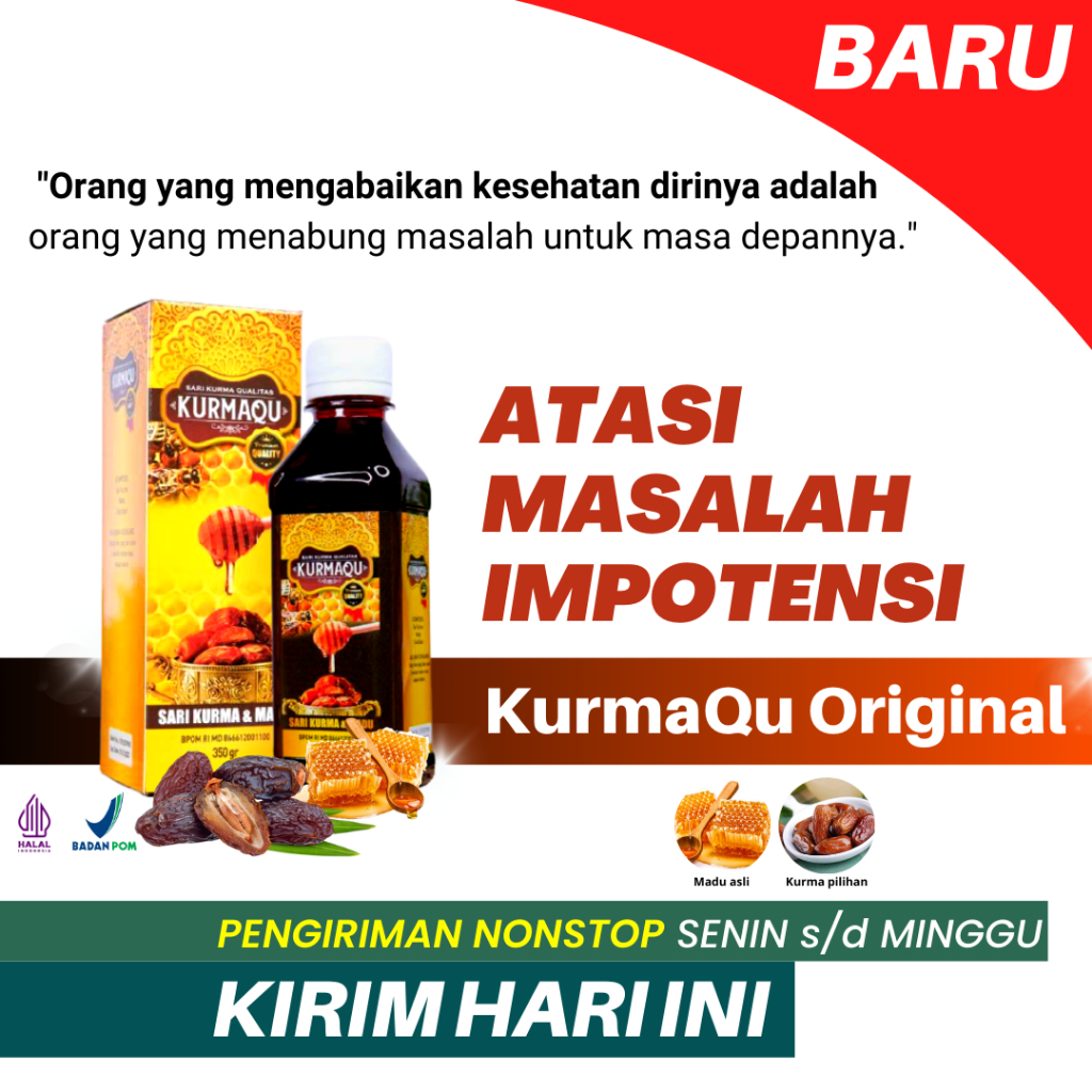 Obat Herbal Impotensi Murah Berkulitas Madu Impotensi Ejakulsi Dini Lemah Syahwat_KurmaQu 350ml