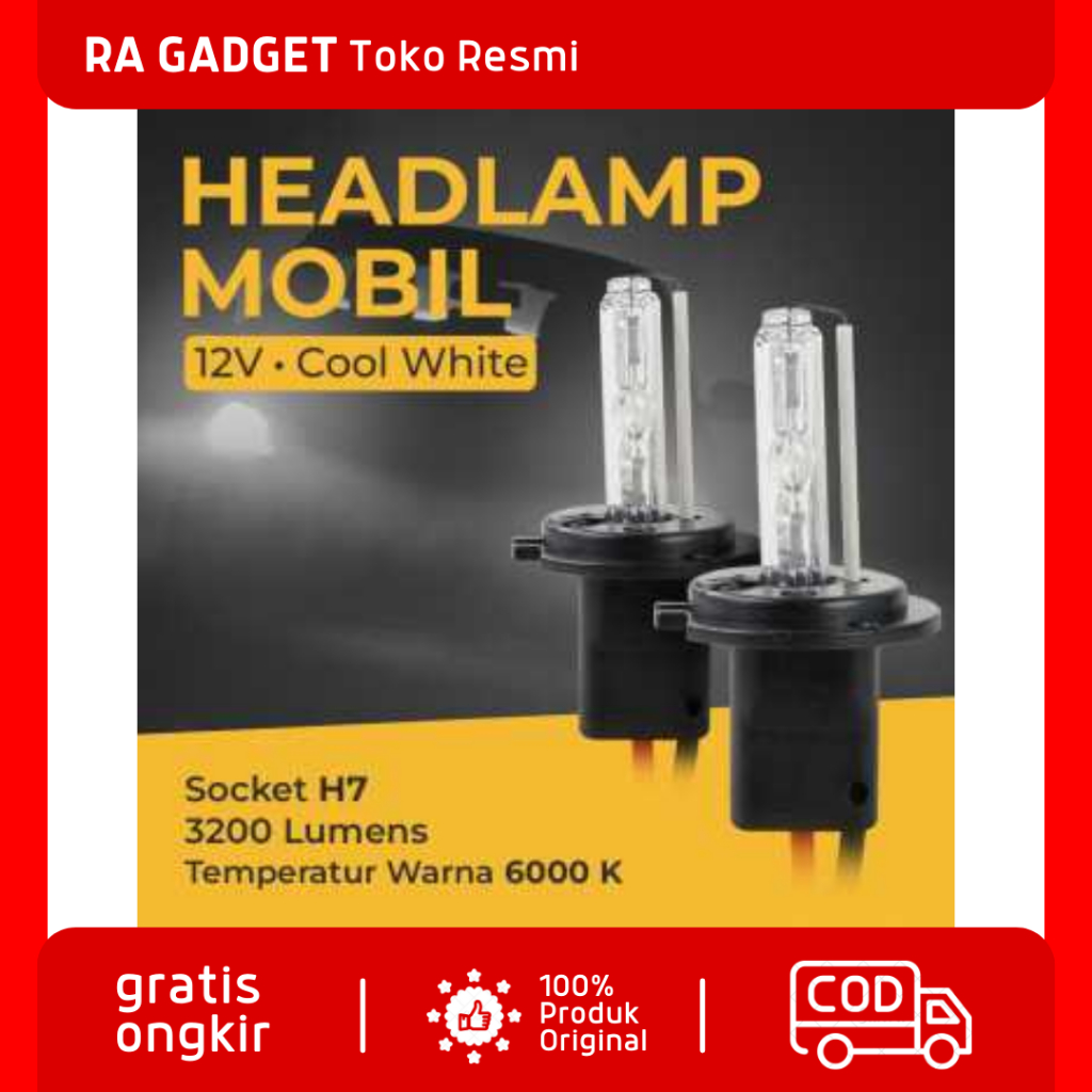 Lampu Depan Mobil Headlamp HID H7 Ballast 12V Cool White 2PCS / Lampu Mobil Putih H1 Lampu Depan Mob