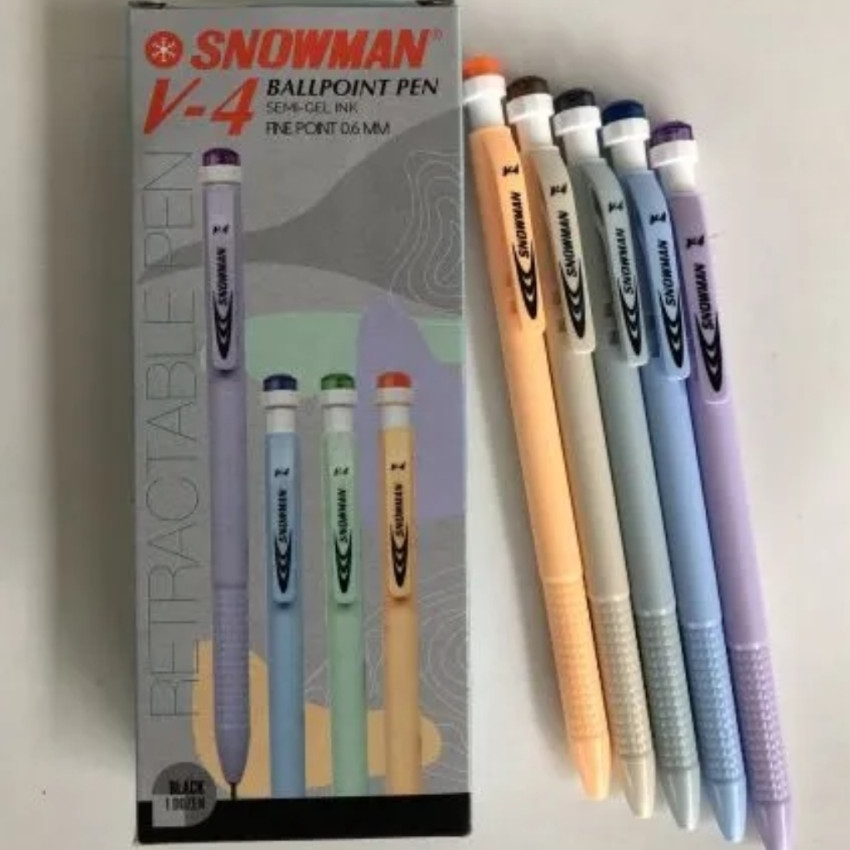 

Pulpen / pena Snowman V4 Semi-Gel Ink 0.6mm Black / Hitam