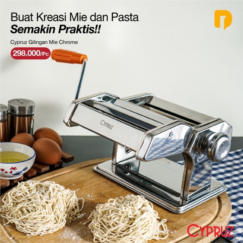 ORIGINAL CYPRUZ GILINGAN MIE CHROME SISTIK PASTA