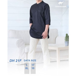 PROMO KOKO POLOS DHIKR DH 21F || KOKO HITAM POLOS, LENGAN 3/4 || SIZE S, L, XL [COD]