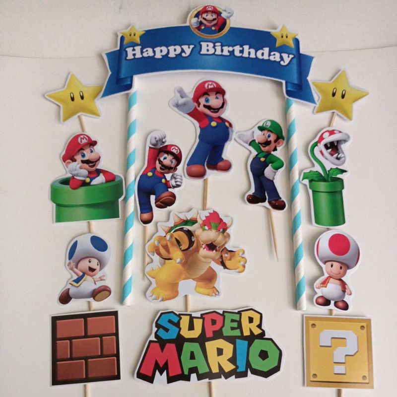 

Topper cake/Hiasan Kue Ulang tahun karakter MARIO