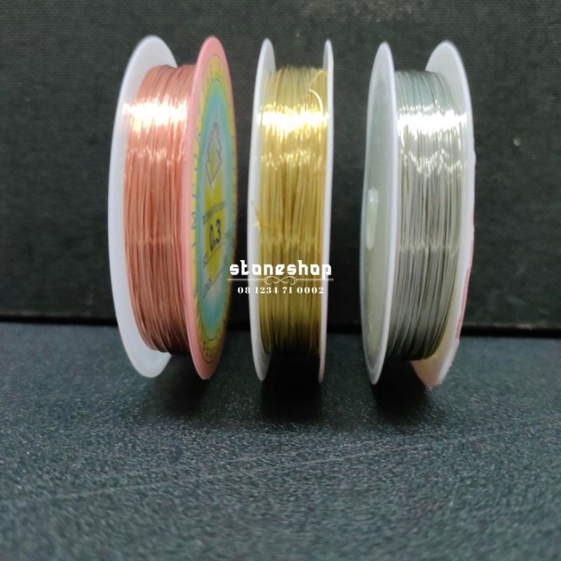 Artistic Wire 0.3, 0.4, 0.5 Warna Silver, Gold, Tembaga Kawat DIY