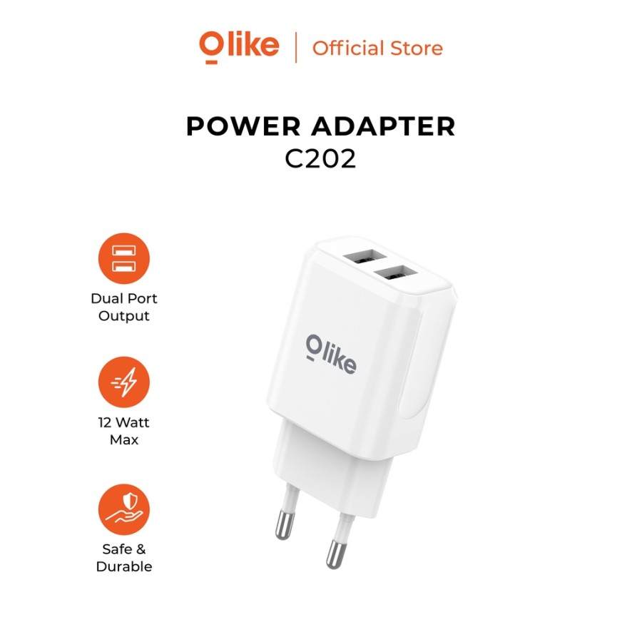 Olike Power Adapter C202 Kepala Charger Fast Charging 12W Adapter USB
