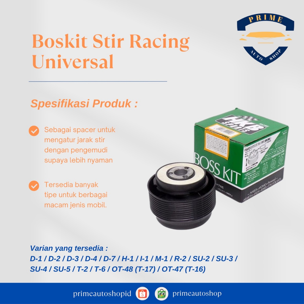 Boskit Stir Racing Mobil / Bosskit Dudukan Stir Racing Universal