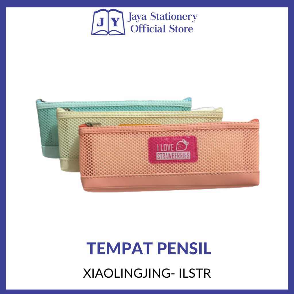 

[BISA COD] Tempat / Dompet Pensil Xiao Ling Jing - i love strawberry