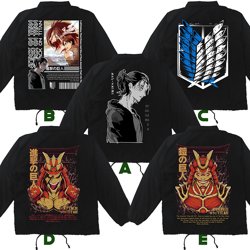 JACKET COACH ANIME AOT SNK ATTACK ON TITAN EREN MOTOR WINDBREAKER
