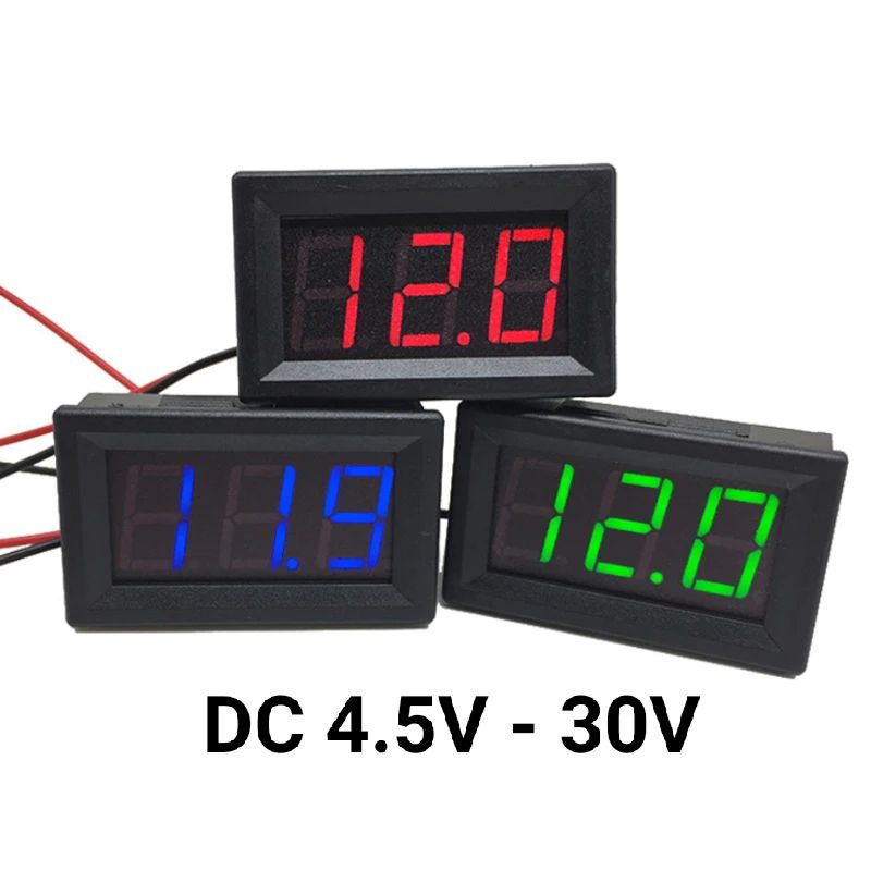 Voltmeter Digital 2 Kabel LED Terang Ukuran Kompak Praktis — 8