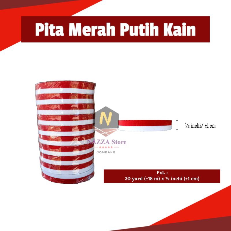 

Pita Kain Bendera Merah Putih ½ inci x 20 yard 1 roll