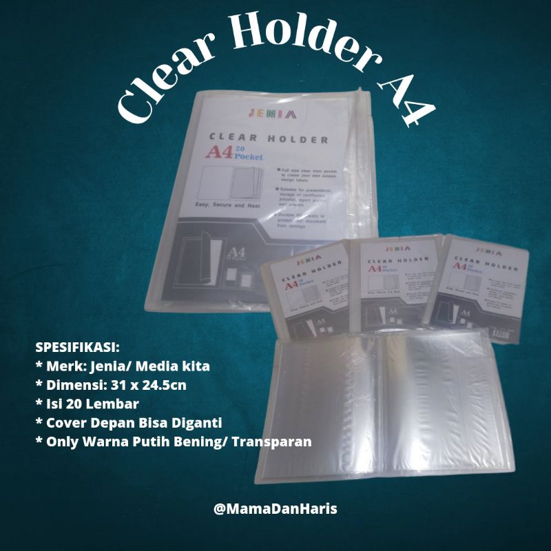 

Clear Holder A4 Isi 20 Lembar