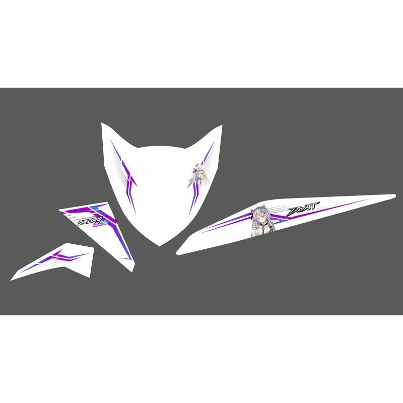 Striping Sticker Beat fi Custom Transparan anime vazeta