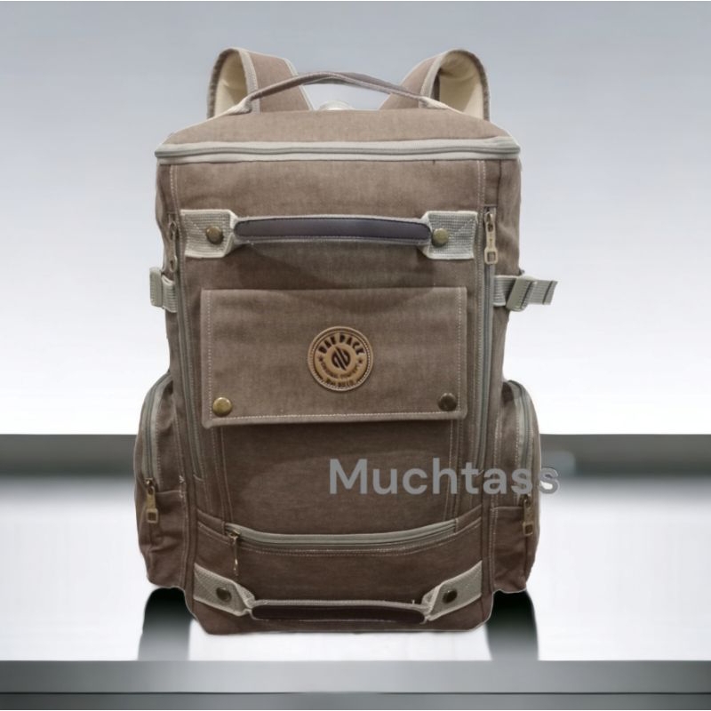 Ransel Kanvas Pria Tebal Tas Ransel Kanvas Vintage Tas Pria Backpack Punggung