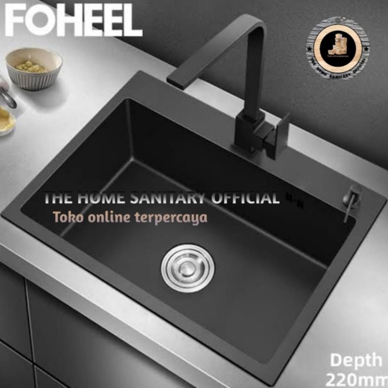 Bak cuci piring, Wastafel, Kitchen sink stainless INOBE 52×43 HITAM