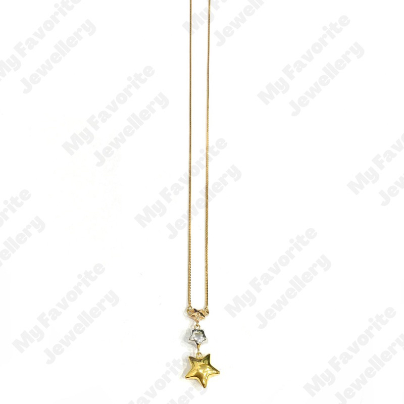 Kalung Serut Bintang Warna Susun Emas Asli Kadar 700