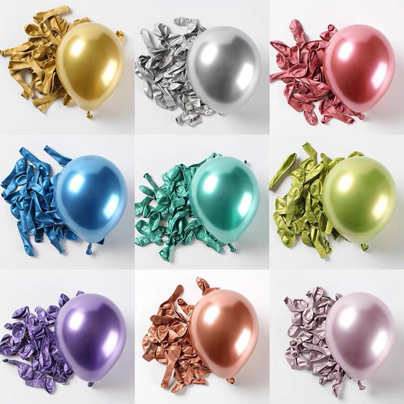 5 inch Balon Latex CHROME Kecil Metalic Mengkilap Balloon Polos Kilap Krom Metalik Glossy Pekat Bula
