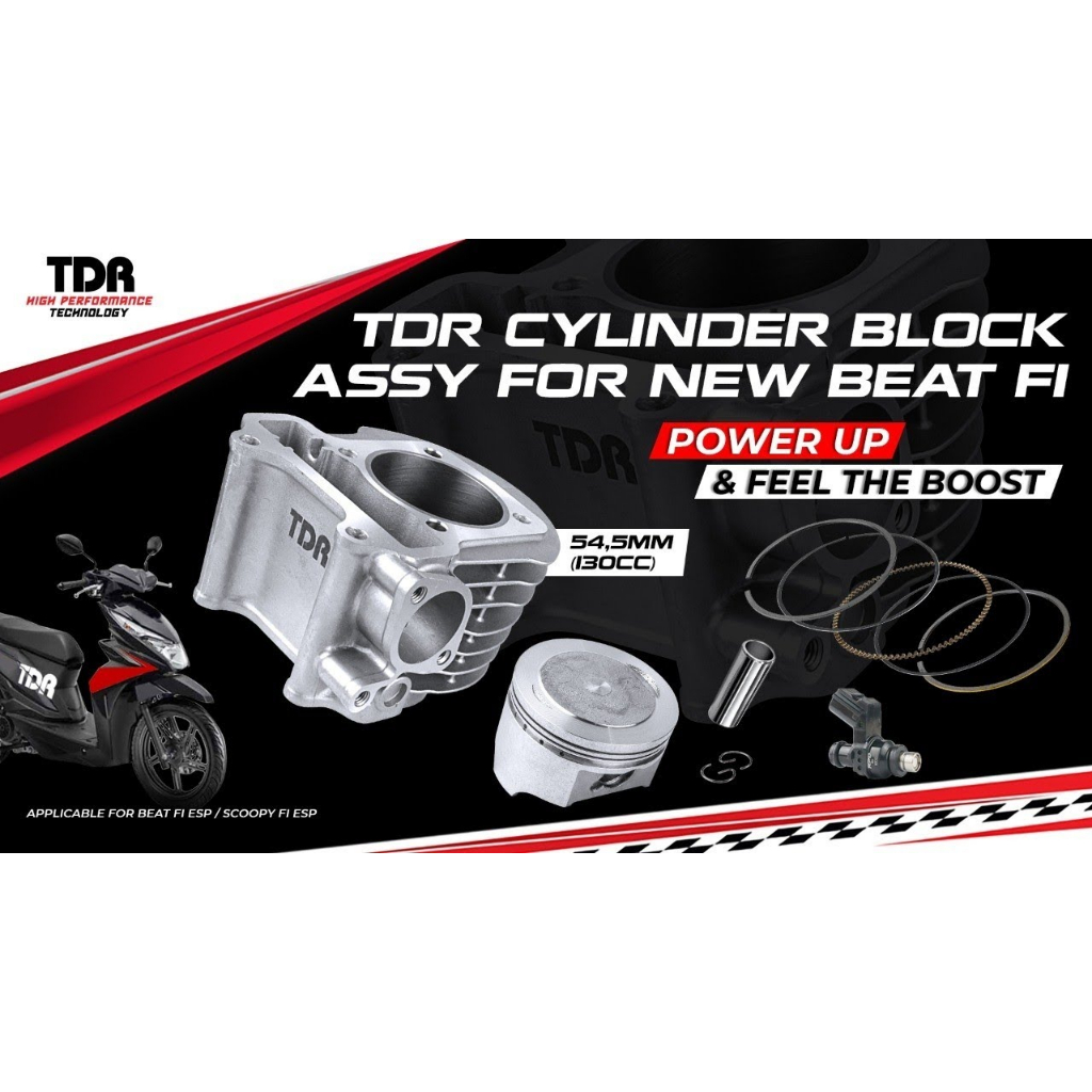 Paket Blok Bore Up Kit 54.5MM Honda BEAT FI SCOOPY FI SPACY FI TDR Racing Cylinder Block Assy ORIGIN