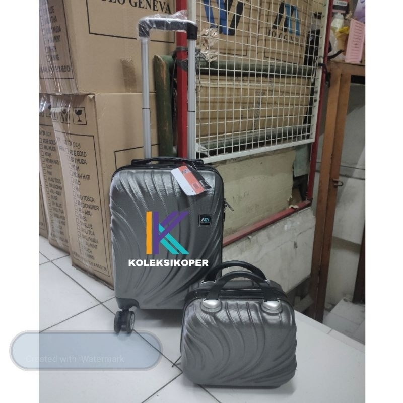 Tas Koper Beauty case Set Fiber ABS size kecil 16 inch + 12 inch