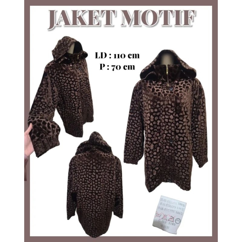 Jacket Motif Cheetah Tebal
