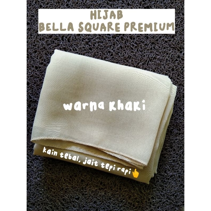HIJAB BELLA SQUARE PREMIUM WARNA KHAKI
