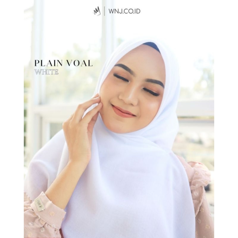 KERUDUNG SEGIEMPAT SEKOLAH WARNA PUTIH LASER CUT PLAIN VOAL WANITA UKURAN 110X110 KERUDUNG PREMIUM P