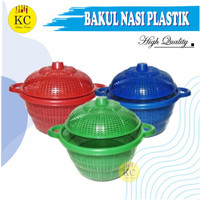Sangku Nasi + Tutup Bakul Nasi Plastik Tempat Nasi Boboko Plastik