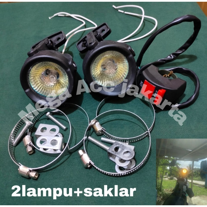 (PAKET) Lampu Tembak Model Kodok Lampu Tembak Kodok Universal Semua Motor
