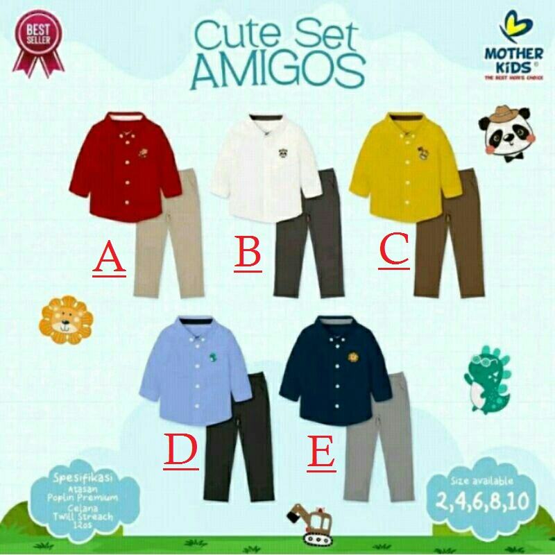 SETELAN CUTE AMIGOS by Mother kids 2 - 10 T