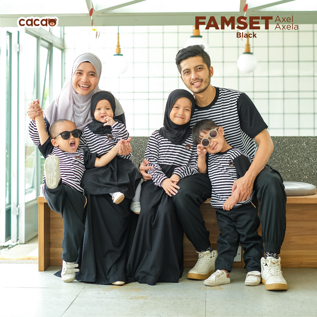 CACAO Family Set Axel Axela BLACK / Sarimbit Keluarga / Pakaian Set Keluarga