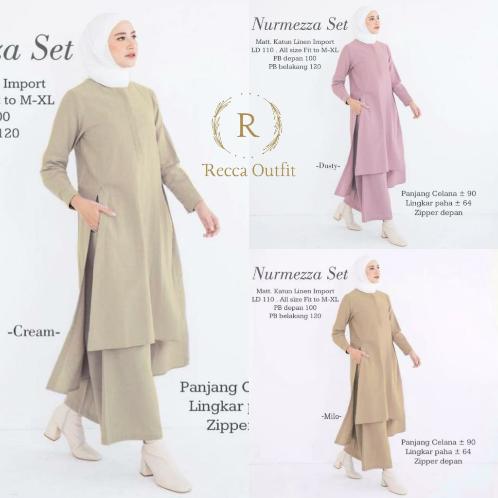 Nurmezza One Set Baju Setelan Wanita Setcel Terbaru Ld 110 Oneset Harian Kuliah Kerja Kantor