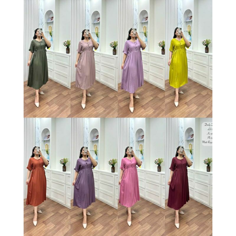 dress polos busui rayon twill premium//dailly dress annisa fashion//daster wanita polos kekinian//da