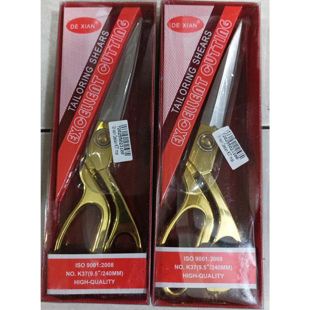 

Gunting Dexian Emas K37 / Gunting Potong Bahan Kain 9.5" Inch