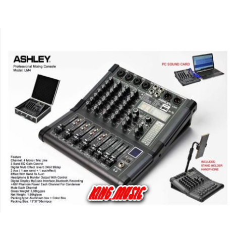 MIXER ASHLEY LM4 MIXER ASHLEY 4 CHANNEL LM 4 ORIGINAL MIXER ASHLEY LM4