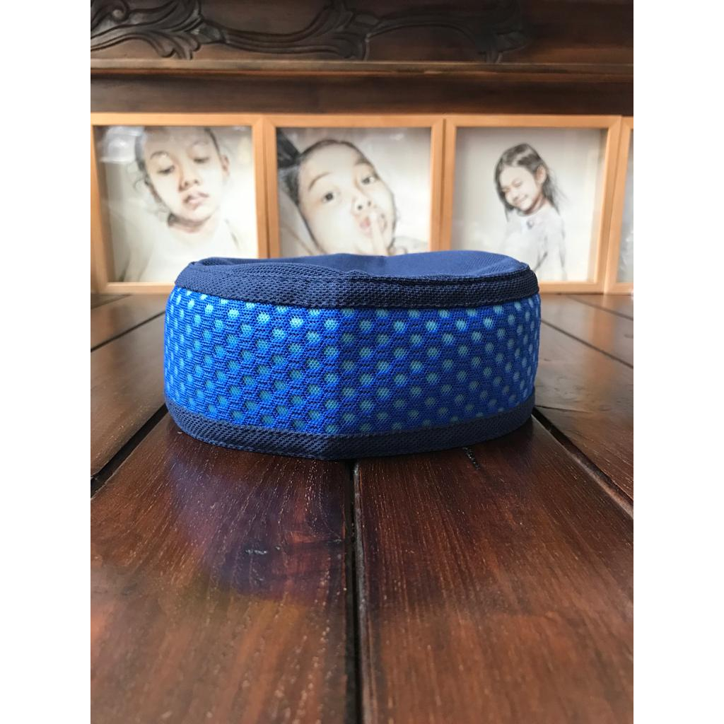peci kopiah taliban warna biru dongker mix biru motif lubang - lubang harga terjangkau kualitas bagu