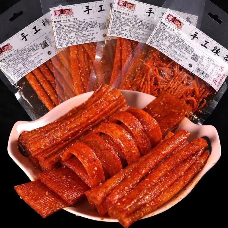 

Saiyi Spicy Strips buatan tangan klasik bean curd makanan ringan bebas gluten kuno pedas