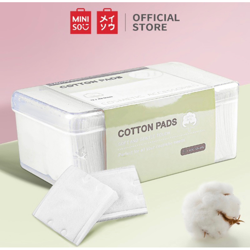 KAPAS MINISO COMBINATION OF THICK &amp; THIN COTTON PADS 75 + 400 sheets