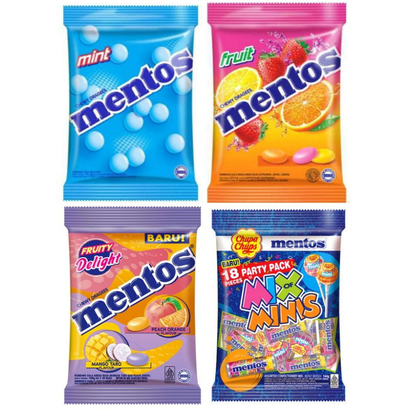 

PERMEN MENTOS 135 G ALL VARIANT FRUIT MINT FRUTY DELIGHT